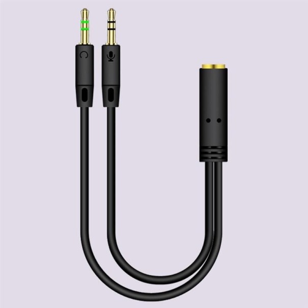 Audio splitter 3,5 mm jack svart