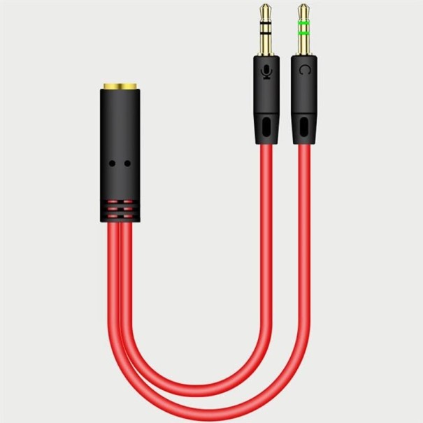 Audiosplitter 3,5 mm jack rood