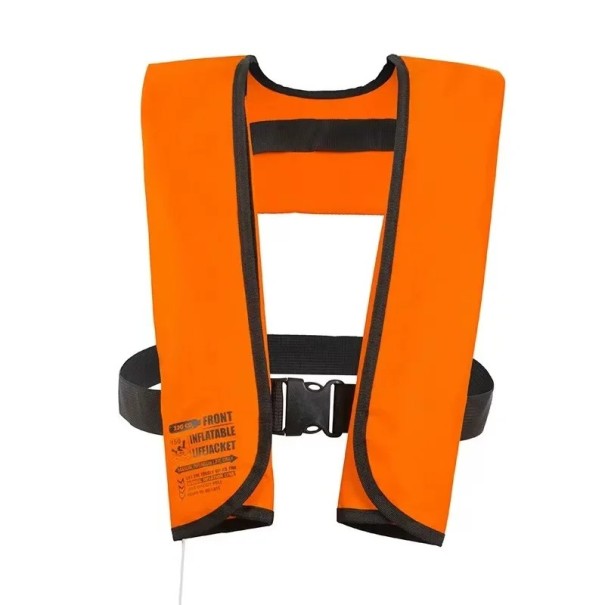 Aufblasbare Rettungsweste 150 N Für Erwachsene bis 150 kg Manuelles Aufblasen CO₂ Kartusche 33 g Wassersport Angeln Bootfahren Sicherheits-PFD orange