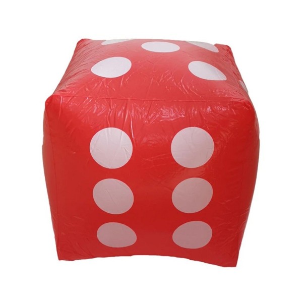 Aufblasbarer Poolwürfel Aufblasbarer Spielwürfel Aufblasbares Poolspielzeug 30 x 30 cm rot