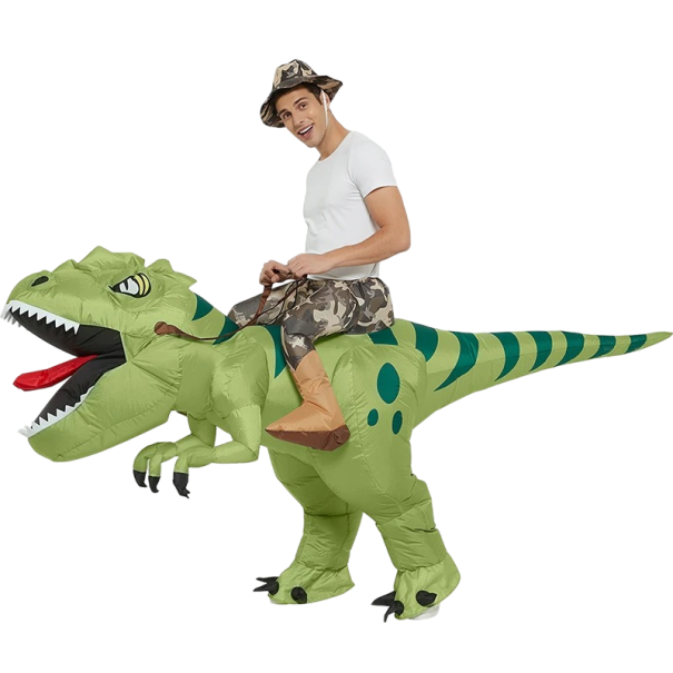 Aufblasbares Dinosaurier-Kostüm für Erwachsene, Dinosaurier-Cosplay, Karnevalskostüm, Halloween-Kostüm, 150–190 cm 1