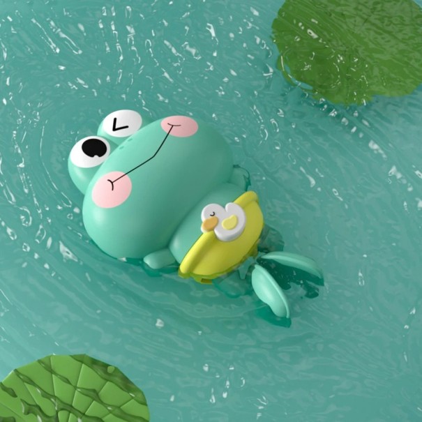 Aufzieh-Frosch fürs Wasser 12,5 x 8 x 4,5 cm Wasserspielzeug aus Kunststoff für Badewanne und Pool Keine Batterien Farbenfrohes Design türkis