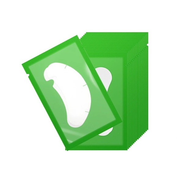 Augenpads aus Papier, 50 Paar, 2,8 x 7,2 cm, Wimpernpatches mit U-Schnitt, Wimpernverlängerungspads, kosmetische Augenpads grün