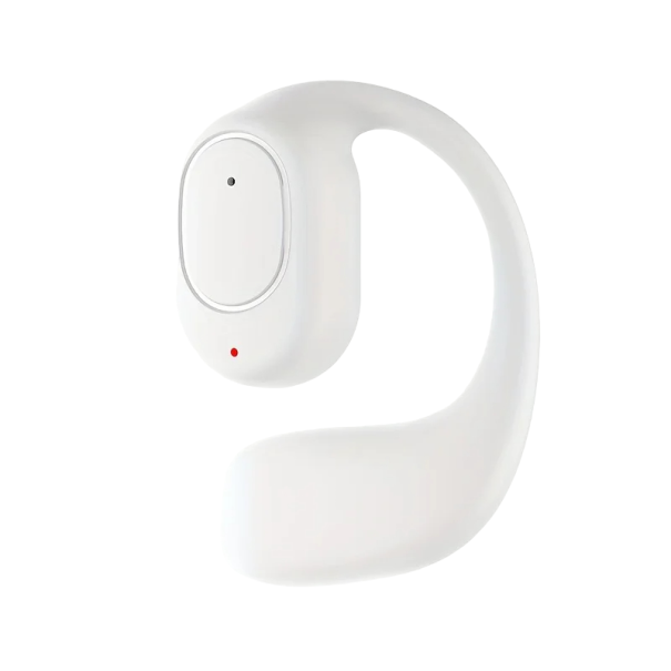 Auricular Bluetooth sem fios para desporto com microfone branco