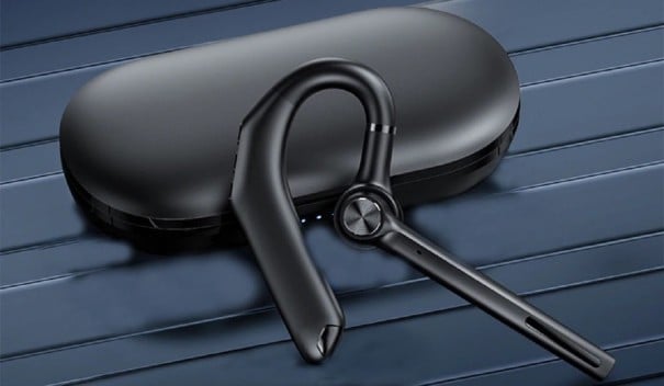 Auricular manos libres Bluetooth 5.0 detrás de la oreja con brazo y estuche de carga Micrófono dual Para oreja derecha e izquierda Alcance 10 m 1