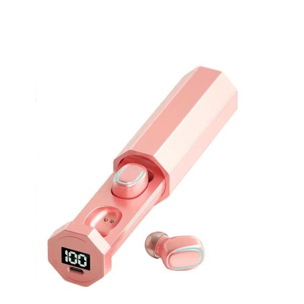 Auriculares bluetooth sem fios K1800 rosa
