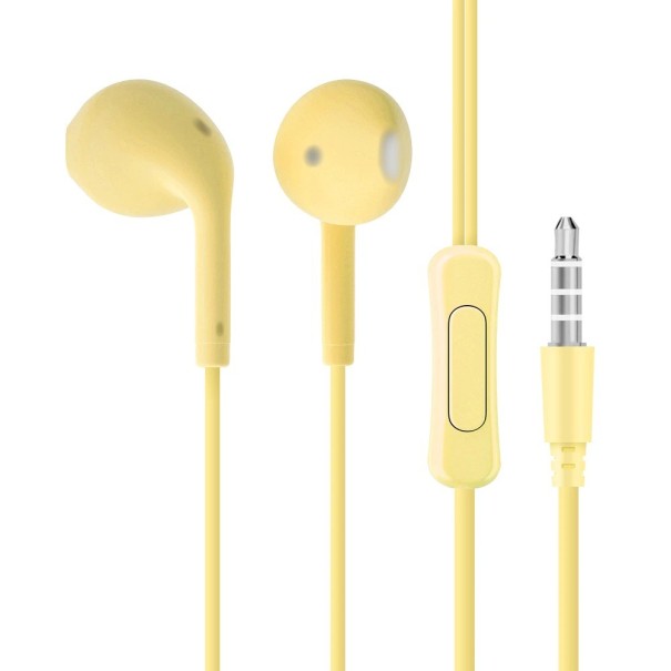 Auriculares com microfone K1703 amarelo