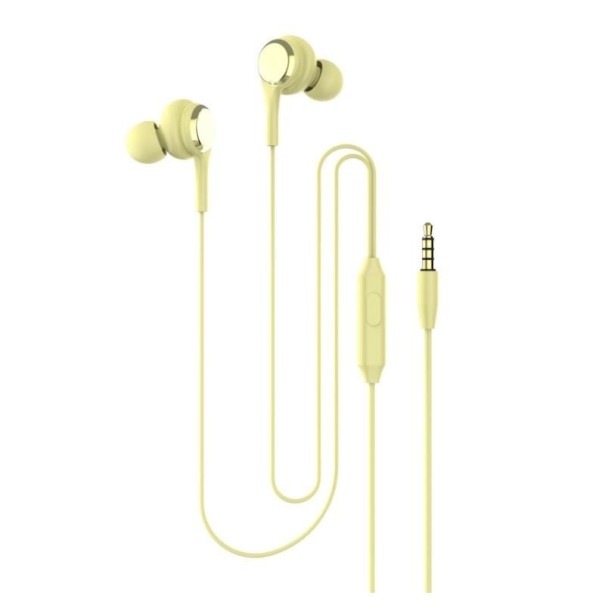 Auriculares com microfone K1932 amarelo