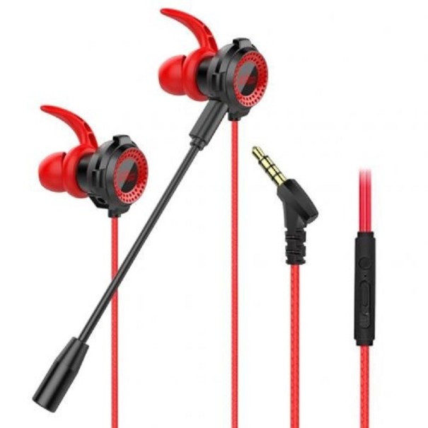 Auriculares con micrófono rojo