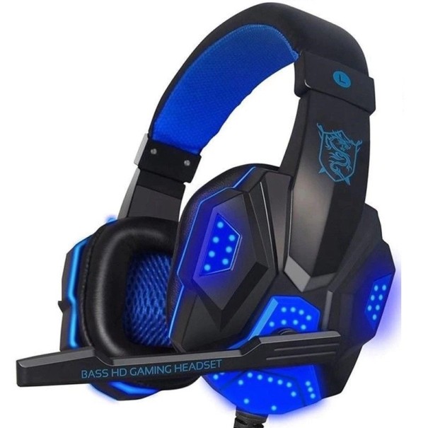 Auriculares de gaming com microfone K1835 azul