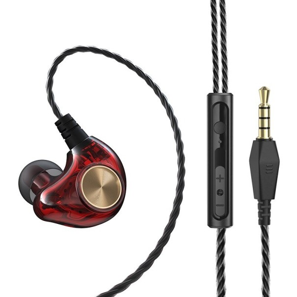 Auriculares de graves con micrófono K1843 rojo
