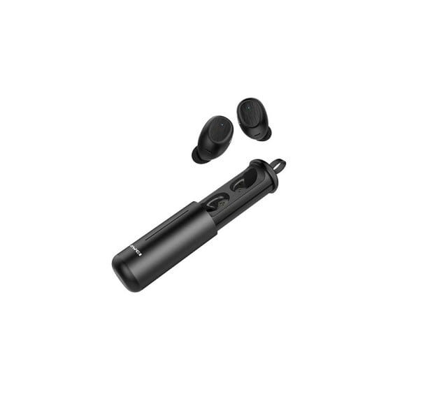 Auriculares inalámbricos intrauditivos con caja de carga retráctil en forma de cilindro Bluetooth 5.0 Alcance 10 m Duración 3,5 horas Plástico ABS 1
