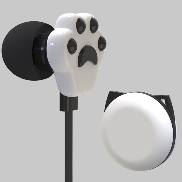 Auriculares infantiles con huella de pata negro