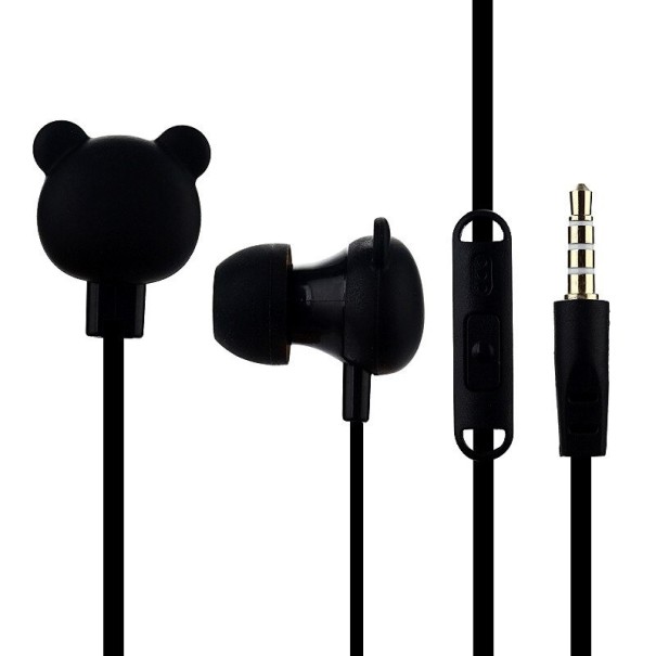 Auriculares infantiles con osito negro