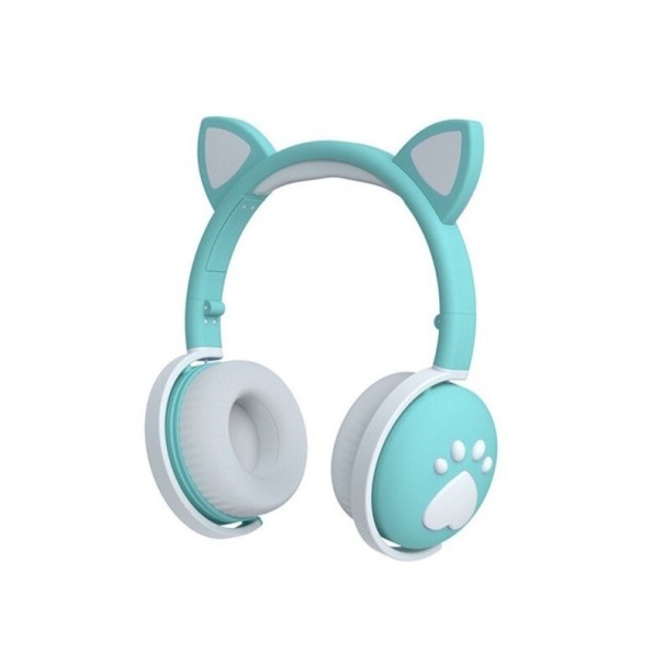 Auriculares infantis com orelhas C1193 turquesa