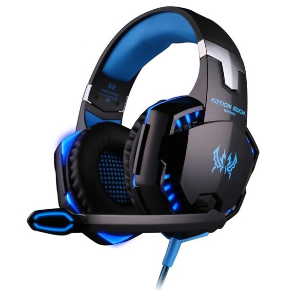 Auriculares para juegos con micrófono azul