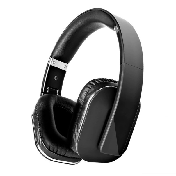 Auriculares sem fios over-ear com Bluetooth 5.0 e cabo de 3,5 mm jack Controlo de música e volume na concha Bolsa incluída Cor preta 1