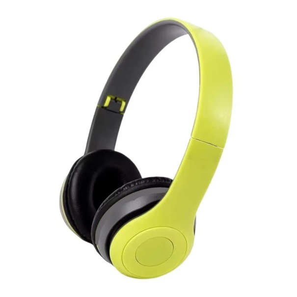 Auriculares sem fios P47 Sobre a orelha Design dobrável Auriculares confortáveis com microfone Conexão Bluetooth Música Chamadas Viagens verde