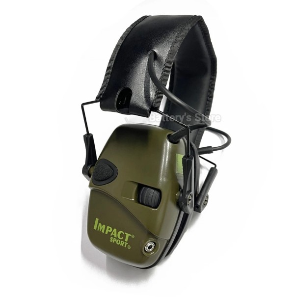 Auriculares tácticos antirruido para tiro con micrófono, orejeras plegables, reducción activa de ruido, protección auditiva, tamaño ajustable, conector de 3,5 mm verde militar