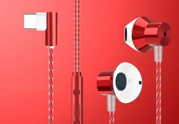Auriculares USB-C K1989 vermelho