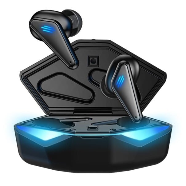 Auscultadores sem fios intra-auriculares com microfone Bluetooth 5.0 Controlo de música e chamadas Duração de 4 a 6 horas Alcance de 10 m Iluminação 1