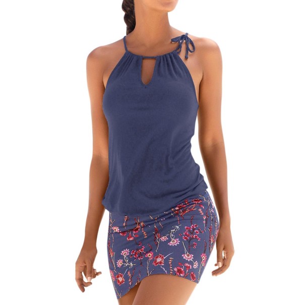 Ausgefallenes Strandkleid für Damen dunkelblau S
