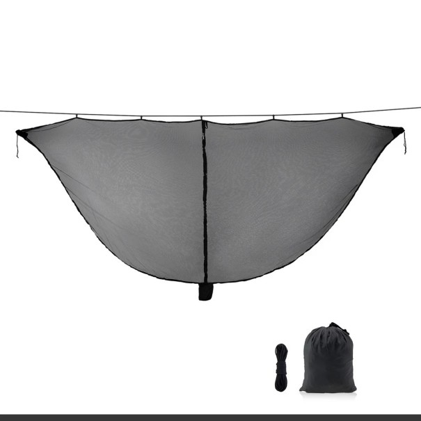 Außen-Moskito-Netz für Hängematten dichtes Netzmaterial 340×140 cm Nylon einfaches Aufhängen kompaktes Paket Insektenschutz schwarz