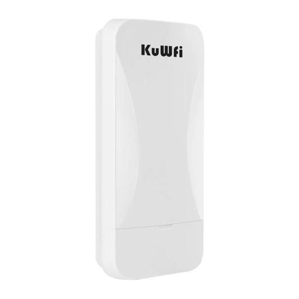 Außen-Wi-Fi-Router KuWfi drahtlose Abdeckung mit großer Reichweite kompaktes weißes Gehäuse ohne externe Antennen für Garten, Hof, Werkstatt und Camping 1
