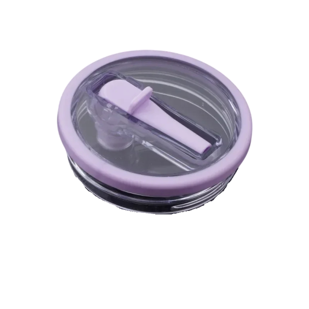 Auswechselbare Hülle mit hochklappbarem Strohhalm für Stanley Cup 10 x 8,8 x 2,6 cm Kunststoffdeckel mit Dichtung Auslaufsicherer Deckel Deckel mit verschließbarem Strohhalm hellviolett