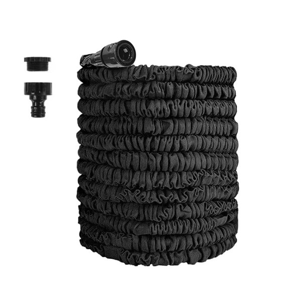 Ausziehbarer Gartenschlauch 15 Meter 24 cm Flexibler Druckschlauch zum Bewässern, Autowaschen und Reinigen schwarz
