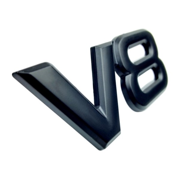 Autó matrica 3D V8 fekete