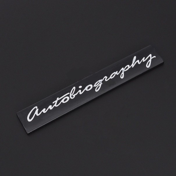 Autó matrica Autobiography fehér