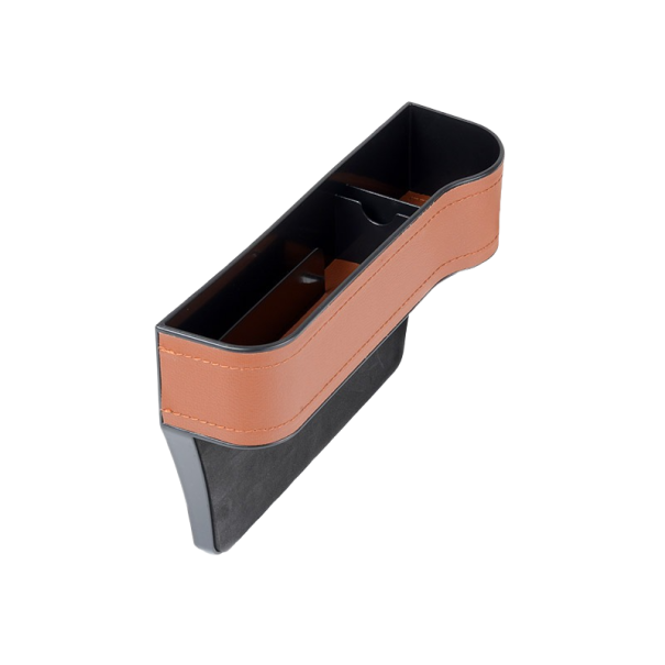 Auto organizer tussen de stoelen aan de rechterkant bruin
