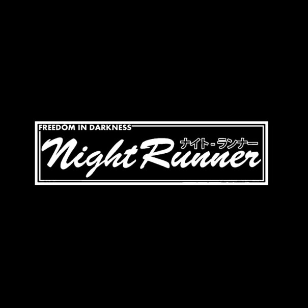 Autoaufkleber „Night Runner“. weiß