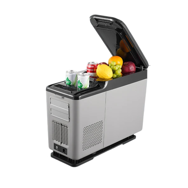 Autochladnička přenosná lednice 15 l 591×230×453 mm šedá kompaktní do auta na cestování kempování i delší jízdy 1