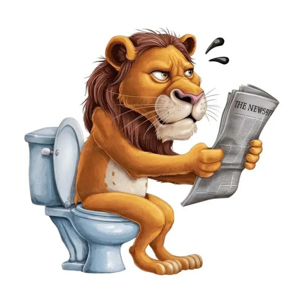 Autocolant amuzant pentru toaletă cu motiv de leu 35 cm PVC decorare rezistentă la apă pentru WC aspect original și aplicare ușoară 1