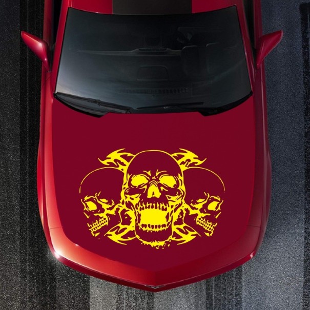 Autocolant capota auto - cranii galben