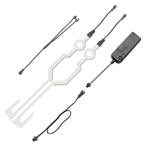 Autocolant luminos reflectorizant LED pentru cască de bicicletă și motocicletă, decorațiune autoadezivă, bandă de baterii 2x AA impermeabilă alb