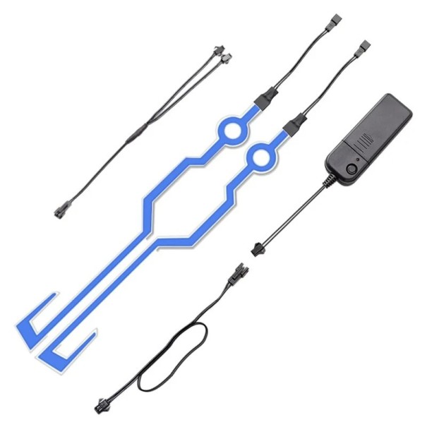 Autocolant luminos reflectorizant LED pentru cască de bicicletă și motocicletă, decorațiune autoadezivă, bandă de baterii 2x AA impermeabilă albastru inchis