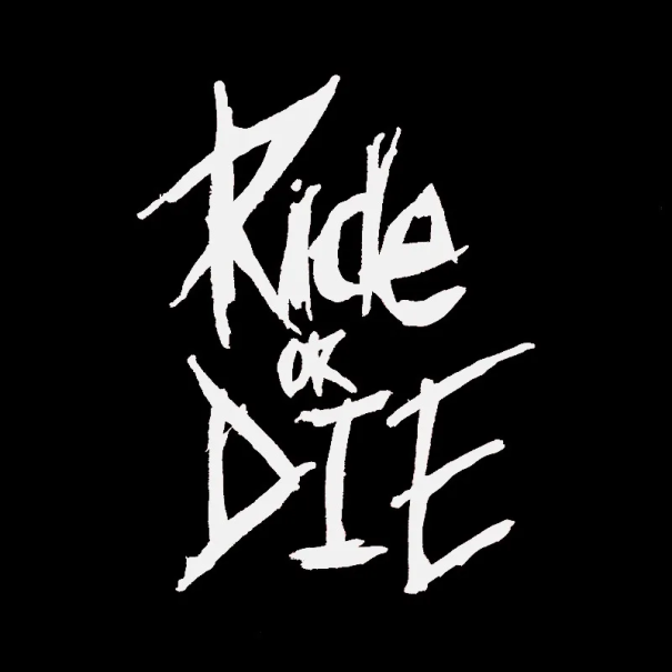 Autocolant pentru cadru de bicicletă 5,6 x 8 cm, design Ride or Die, decorare pentru motocicletă, autocolant durabil pentru bicicletă, stil stradal, tuning pentru biciclete alb