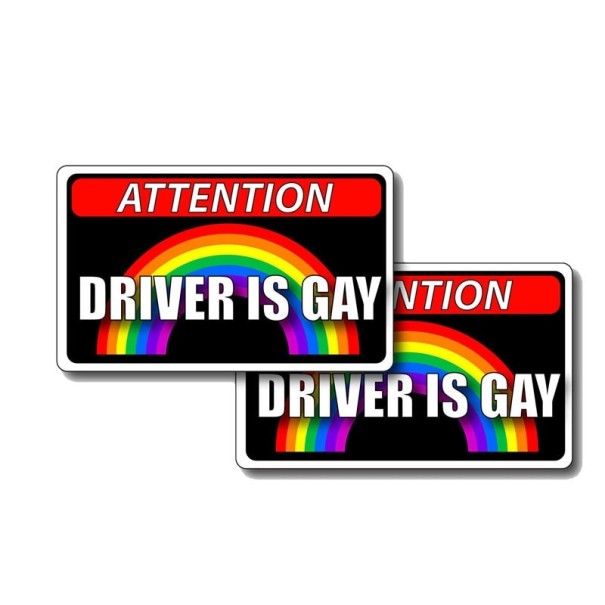 Autocolant pentru mașină driver is gay 2 buc 1