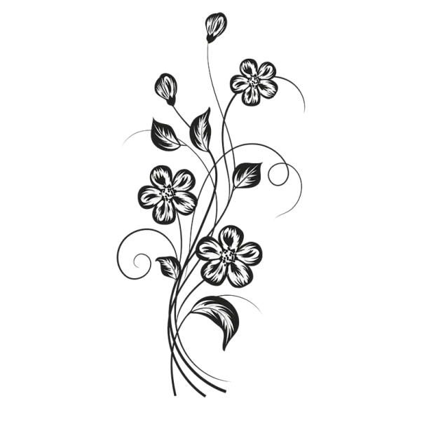 Autocolant pentru perete 40 x 65 cm PVC Motiv floral negru Decoratiune rezistenta la apa pentru perete Autocolant modern pentru interior 1