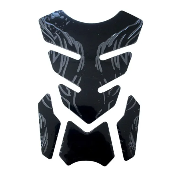 Autocolant rezervor motocicletă 220 x 150 mm Folie de protecție împotriva zgârieturilor Aspect 3D carbon Design sportiv Accesoriu moto negru