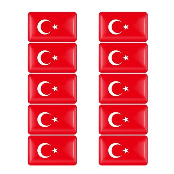 Autocolante bandeira Turquia 10 unid 1