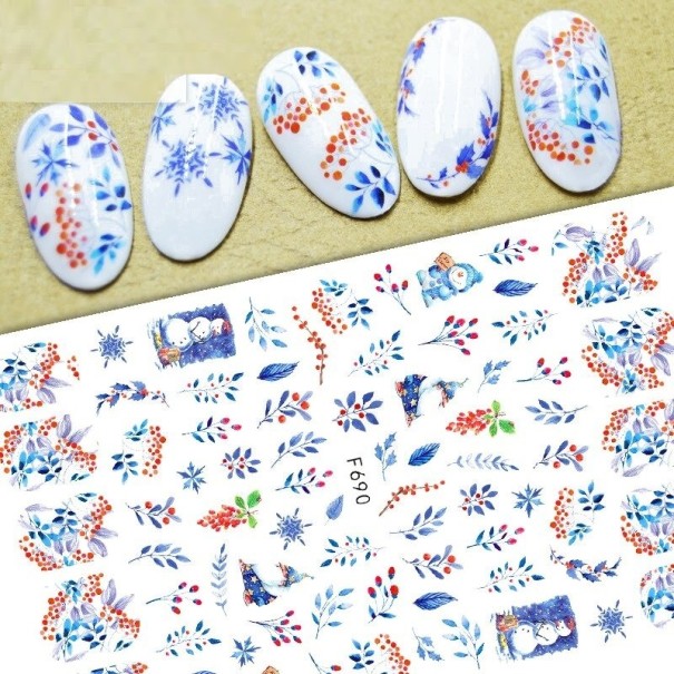 Autocolantes 3D de Natal para unhas N977 9