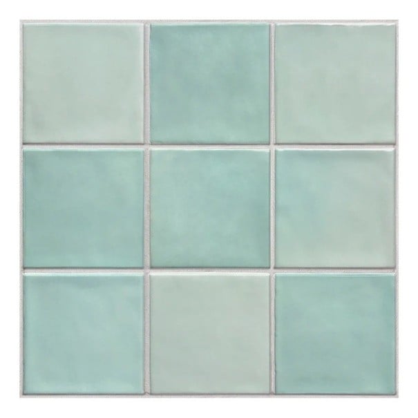 Autocolantes decorativos em azulejo para parede 30 x 30 cm PVC efeito 3D 10 unidades autocolantes para cozinha e casa de banho turquesa