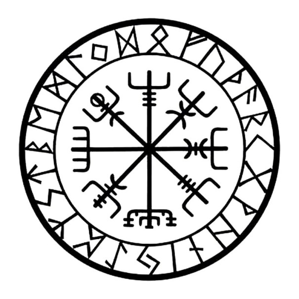 Autocollant anciennes runes noir