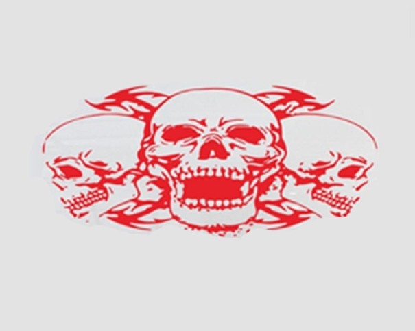 Autocollant de capot - têtes de mort rouge