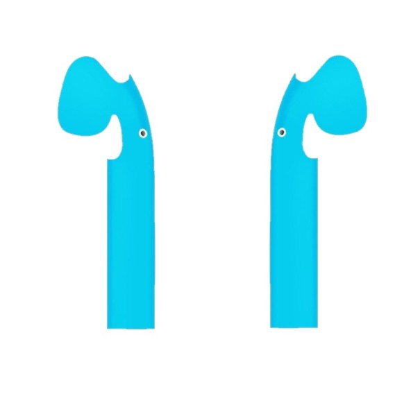 Autocollant de protection pour écouteurs Apple Airpods 1 paire bleu clair