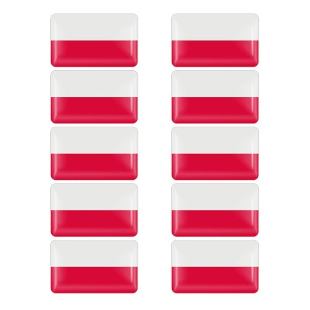 Autocollant drapeau Pologne 10 pcs 1